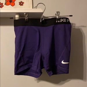 Purple Nike Pro Compression Shorts